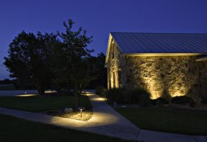 lit up house